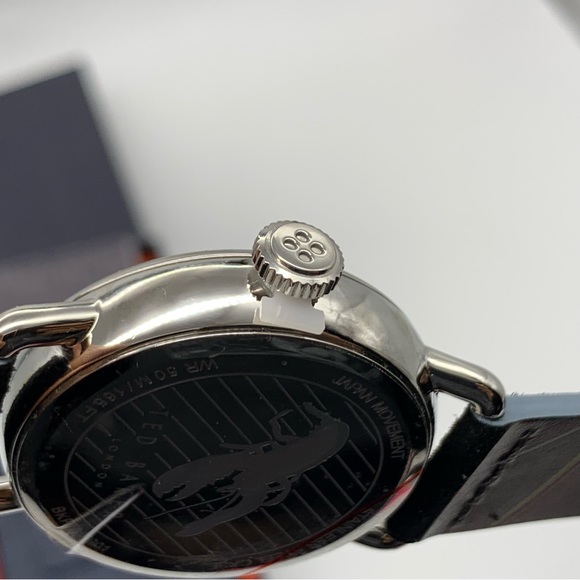 TED BAKER Tomcooa Leather Strap Watch, 40mm In Black/ White/ Silver - Picture 10 of 16